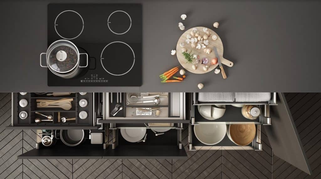Como organizar armário de cozinha