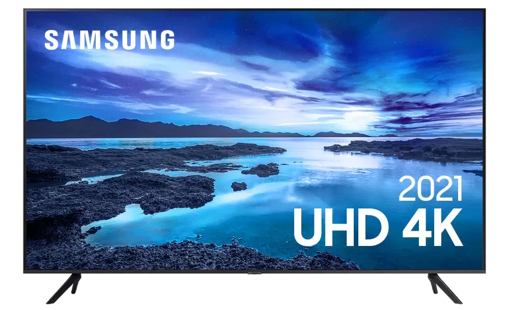 Smart TV 50" 4K HDR Samsung Crystal 50AU7700, Alexa Built In - Cinza