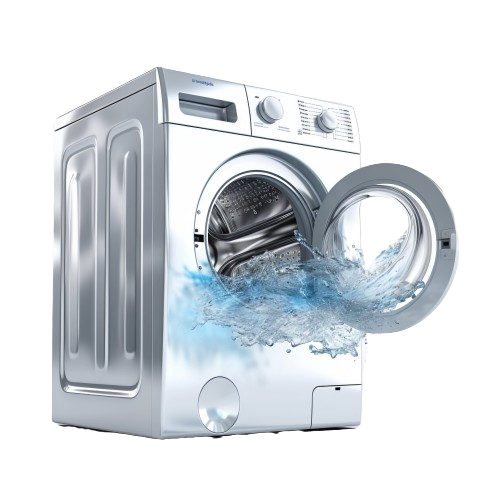 Máquina de lavar roupa mostrando consumo de água.